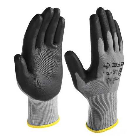 Перчатки ЗУБР с полиуретановым покрытием размер L